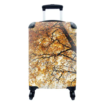 Produktbild von MuchoWow® Koffer Handgepäck Trolley Rollkoffer Kleine Reisekoffer mit 4 Rollen - Baum - Herbstblätter - Jahreszeiten - Rustikal - Cabin Size < 55x40x23 cm & 55x40x20 cm - Fotokoffer - Kabinenkoffer - Boardgepäck - Reise-Box - Reisekoffer - Reisegepäck - Koffer mit Bild - Trolley für Kinder