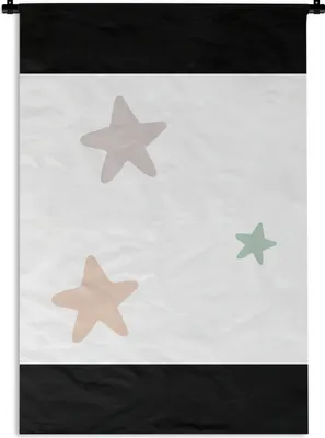 Produktbild von MuchoWow® Wandteppich Wandbehang Sterne - Pastell - Mädchen - Jungen - Kinder 60x90 cm Tapisserie Dekoration Wandtuch - Foto-Teppich - Abwaschbar