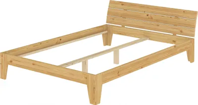 Produktbild von Doppelbett Massivholz Kiefer natur 160x200 Futonbett Ehebett Zubehör wählbar V-60.62-16ohne Zubehör