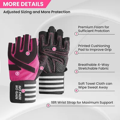 Gewichtheben Handschuhe mit Handgelenkband - Bequeme und atmungsaktive Fitnesshandschuhe für das Fitnessstudio und CrossFit