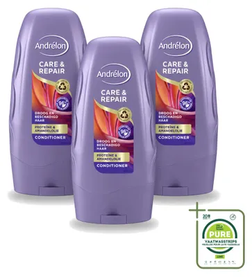 Obrázek produktu pro 3 balení kondicionéru Andrélon Care & Repair pro poškozené vlasy, objem 250 ml, velkopack