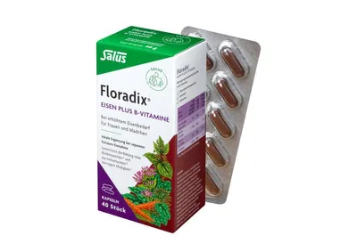 Produktbild von Salus Floradix Eisen plus B Vitamine 40Kapseln