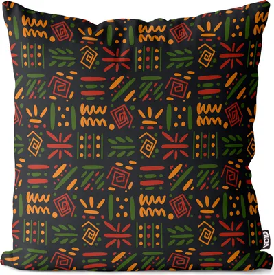 Produktbild von VOID Afrika Indigen Muster Symbole Kissenbezug Kissenhülle sofa couch wohnzimmer dekoration wasserfest Outdoor Garten Kissen bezug deko