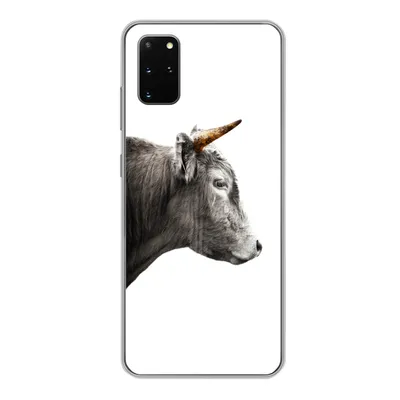 Produktbild von MuchoWow® Handyhülle Schutzhülle Hülle für Samsung Galaxy S20 Plus Schottischer Highlander - Horn - Gold Silikon Softcase Handy Hülle - Hartschale