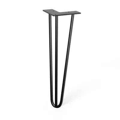 Obrázek produktu pro Walteco Nábytková noha Hairpin, výška 406 mm, 3ramenná, černá Množství: 1 ks