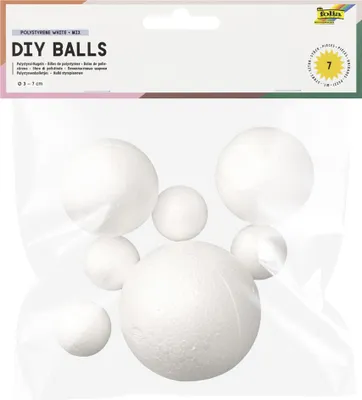 Produktbild von folia Styropor-Kugel-Set Größen sortiert weiß