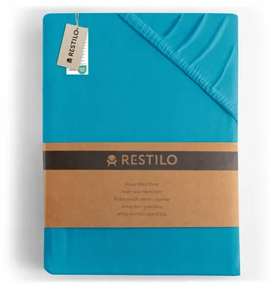 Produktbild von RESTILO Jersey Spannbettlaken 100% Baumwolle Dunkelblau 200x200