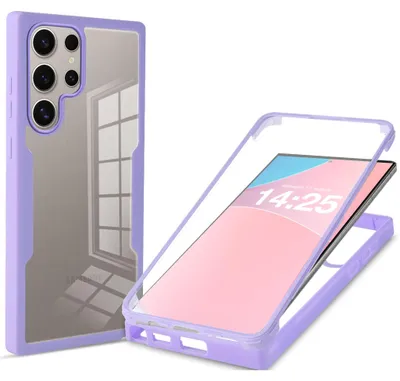 Produktbild von 360 Grad Rundum Schutz Handyhülle für Samsung Galaxy S25 Ultra Full Cover Vollschutz Case Farbe: Violett