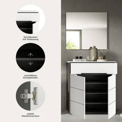 Produktbild von Canu Garderobenmöbel Set C38 weiß, grau.