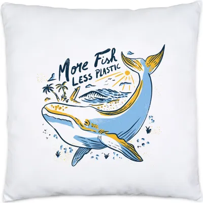 Produktbild von More Fish Less Plastic Kissen Inkl. Füllung Naturschutz Umweltverschmutzung Ozean