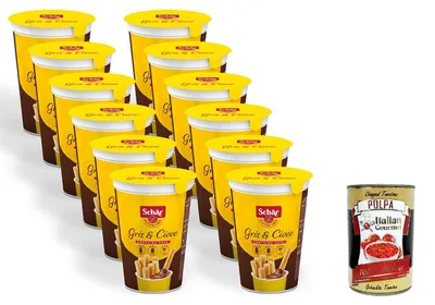 Produktbild von Schär Gris & Ciocc - Grissini & Schokocreme, 12x 52g+ Italian Gourmet polpa 400g