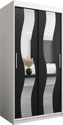 Produktbild von Kleiderschrank, Schiebetürenschrank Schlafzimmer, Schrank mit Spiegel SEWILLA 100 cm