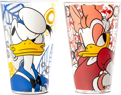 Immagine prodotto di Gilde 2tlg. Set, Disney, Trinkglas, "Donald & Daisy", Glas, mehrfarbig, H. 12.5 cm, D. 8 cm 81302 8052278338165 2 Stück (2-fach sortiert)