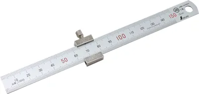 Produktbild von FAMEX 12664 Shinwa Lineal aus Edelstahl 15 cm – mit Anschlag - Stahlmaßstab - 76751