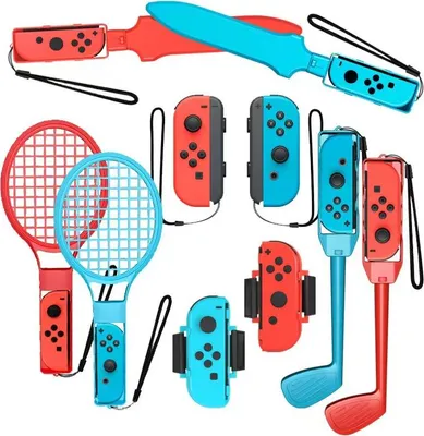 Produktbild von 10-in-1-Sportzubehör-Set für Nintendo Switch, 2024 Familienspiel-Zubehör-Set für Switch-OLED-Spiele