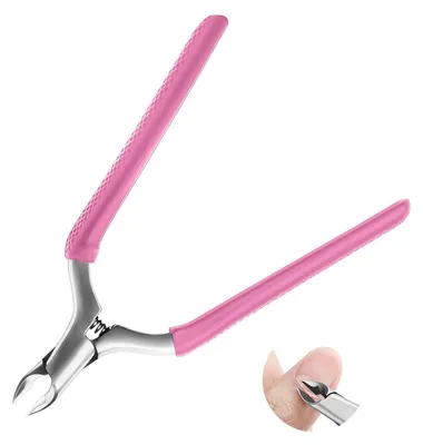 Productafbeelding van Nagelriemknipper, roestvrij staal, scherp, antislip handvat, lichtroze