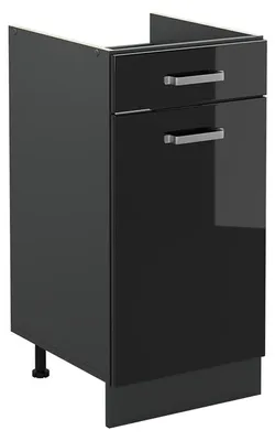 Obrázok produktu pre Kuchynská spodná skrinka Vicco R-Line Čierny vysoký lesk/antracitová 40 cm bez pracovnej dosky, Model 61065