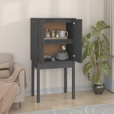 Produktbild von vidaXL Highboard Grau 60x40x120 cm Massivholz Kiefer