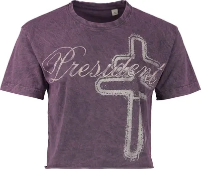 Produktbild von President T-Shirt Damen Crown Crop purple Band-Merch, Bands 100% Baumwolle M