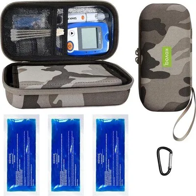 Produktbild von Famanu Kühltasche für Insulin und diabetische Hilfsmittel mit 3 Kühlakkus - Ideal für Reisen