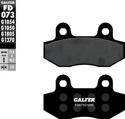 Produktbild von Bremsbeläge Set Galfer 2x FD073G1050 Semi-Metall SCOOTER vorne für Honda MBX F, Hyosung GT 2 i Naked GV Aguila Classic Karion XRX Offraod 6 S R Comet
