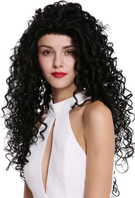 Produktbild von WIG ME UP Perücke Lace-Front Lang Locken Schwarz Volumen L006-LF-1B