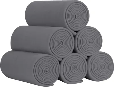 Productafbeelding van Fleece Dekens - Zachte Plaids - Gezelligheid Thuis - Ademend Materiaal - Pak van 6 - Grijs