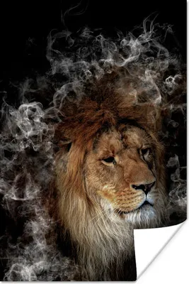 Produktbild von MuchoWow® Poster Löwe - Rauch - Abstrakt 20x30 cm - Papierdruck