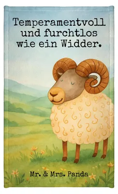 Produktbild von Mr. & Mrs. Panda Handtuch Sternzeichen Widder Design - Weiß - Geschenk, Geburtstag März, frottierhandtuch, Klein, Bock, Schafbock, Frotteetuch, badezimmer, April