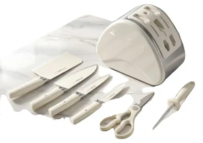 Productafbeelding van Messen set, premium roestvrij staal, ergonomisch ontwerp, WIT