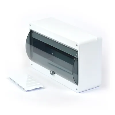 Zdjęcie produktu dla Natynkowa skrzynka rozdzielcza IP40 z przydymionym szkłem / 1 rząd - 12 modułów