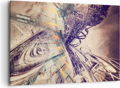 Produktbild von Bild auf Leinwand - Leinwandbild - Abstraktion modern - 120x80cm - Wand Bild - Wanddeko - Leinwanddruck - Bilder - Kunstdruck - Wanddekoration - Leinwand bilder - Wandkunst - AA120x80-4057