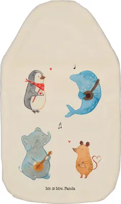 Produktbild von Mr. & Mrs. Panda Wärmekissen Big Band - Weiß - Geschenk, Lustige Sprüche, Musik, Hund, Wärmflasche mit Bezug, Flauschige, Delfin, Gitarre, Pinguin, Bettflasche, Maus