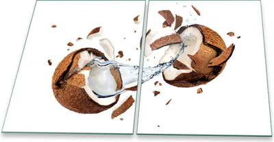 Produktbild von Herdabdeckplatte Glaskeramik 2-Teilig 2x40x52 Obst Bunt Abdeckung Spritzschutz Glas