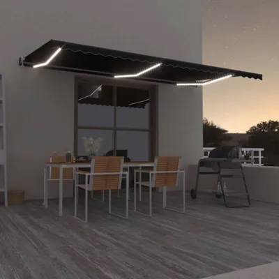 Immagine prodotto di Maison Exclusive - Tenda da sole automatica con LED e sensore del vento 600x350 cm antracite