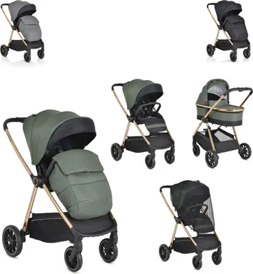 Produktbild von Cangaroo Kinderwagen 2 in 1 Hydra Babywanne Sportsitz Fußabdeckung Moskitonetz grün