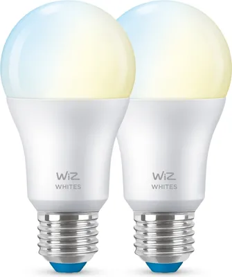 Produktbild von WiZ Lampe 60 W A60 E27 x2, Intelligentes Leuchtmittel, Wi-Fi/Bluetooth, Weiß, LED, E27, A60