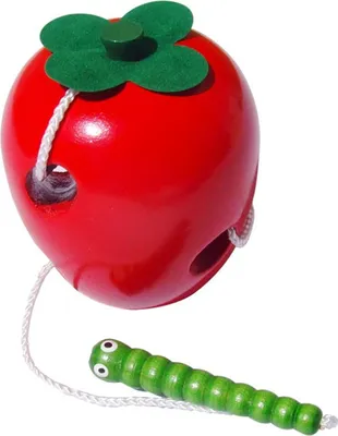 Productafbeelding van Houten speelgoed, eten, appel, veilig, leerzaam, pedagogisch speelgoed voor kinderen, baby's, jongens en meisjes