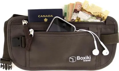 Produktbild von Boxiki Reise-Geldgürtel, RFID-blockierend, für Damen und Herren, sicherer Geldbeutel für Reisepass, Geld und Telefon.