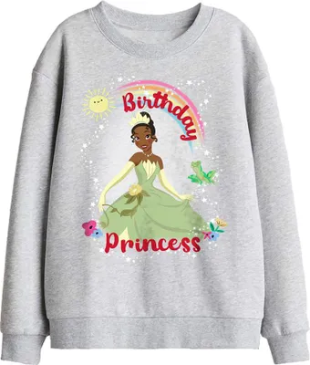 Immagine prodotto di The Princess and the Frog - Felpa "Birthday Princess" per bambini TV29513 (116) (Sportivo Heather)