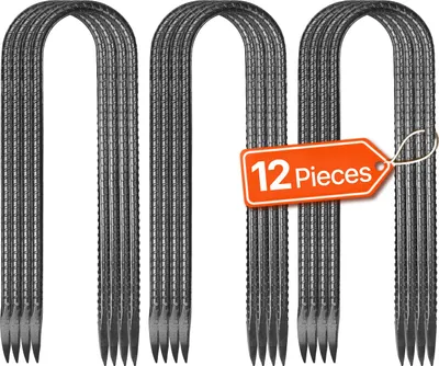 Obrázok produktu pre VEVOR kotva do zeme, 254x55,88 mm, typ U s priemerom 8 mm, pozinkované stanové kolíky, kotva do zeme, kolíky do zeme, kolíky, pre stany, prístrešky, kemping, trampolínu, stojan na kvety (balenie 12 ks)