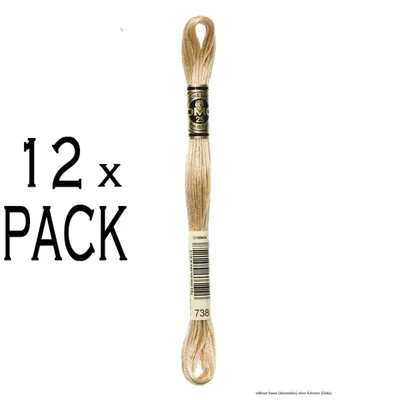 Immagine prodotto di 12x Filo da ricamo DMC Mouline Special 117MC -738, 6 veli, 8m, PU