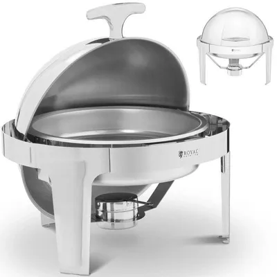 Produktbild von Lebensmittelwärmer, rund - 6 Liter - Warmhaltebehälter mit Rollverschlussdeckel - Edelstahl