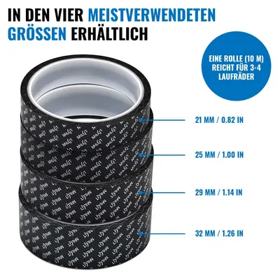 Produktbild von milKit - Tubeless Felgenband - Felgenschutzband - Rim Tape für Rennrad, MTB, Gravel - Felgenband 28 Zoll - 10 Meter (32 mm)