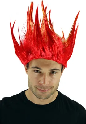 Produktbild von WIG ME UP Knall-Rote Perücke, stehende Haare, LM-217-13HPC2B