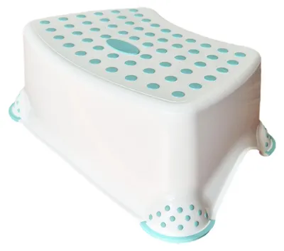 Produktbild von KiNDERWELT Premium Tritthocker für Kinder und Babys, weiß, Tritthocker Stufe für Kleinkinder ab 18 Monaten, abwischbar, rutschfest und BPA-frei