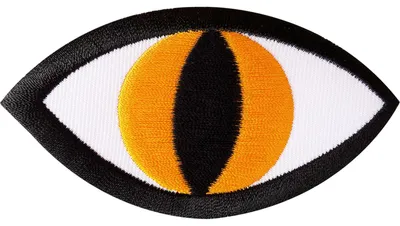 Monsterauge Aufbügel-Patch, 8,5 x 4,6 cm, gestickt