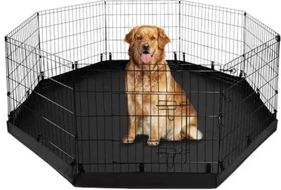 Produktbild von Famanu Faltbare Hundekennel - Metallspielplatz für kleine und mittelgroße Haustiere - 8 Paneele - 76 cm hoch