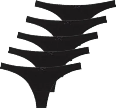 Produktbild von Yenita® String-Tangas 5er Set L schwarz