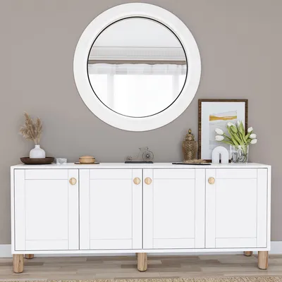 Produktbild von Skye Decor, Hochwertiger Konsolentisch (3 Teile) - Saphir Eiche, 100% Melamin, Weiß